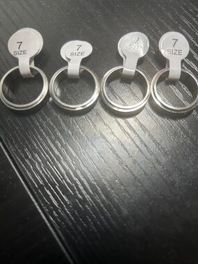Amazon Silver Women's Stackable Band Ring Size 7 - Set of 4